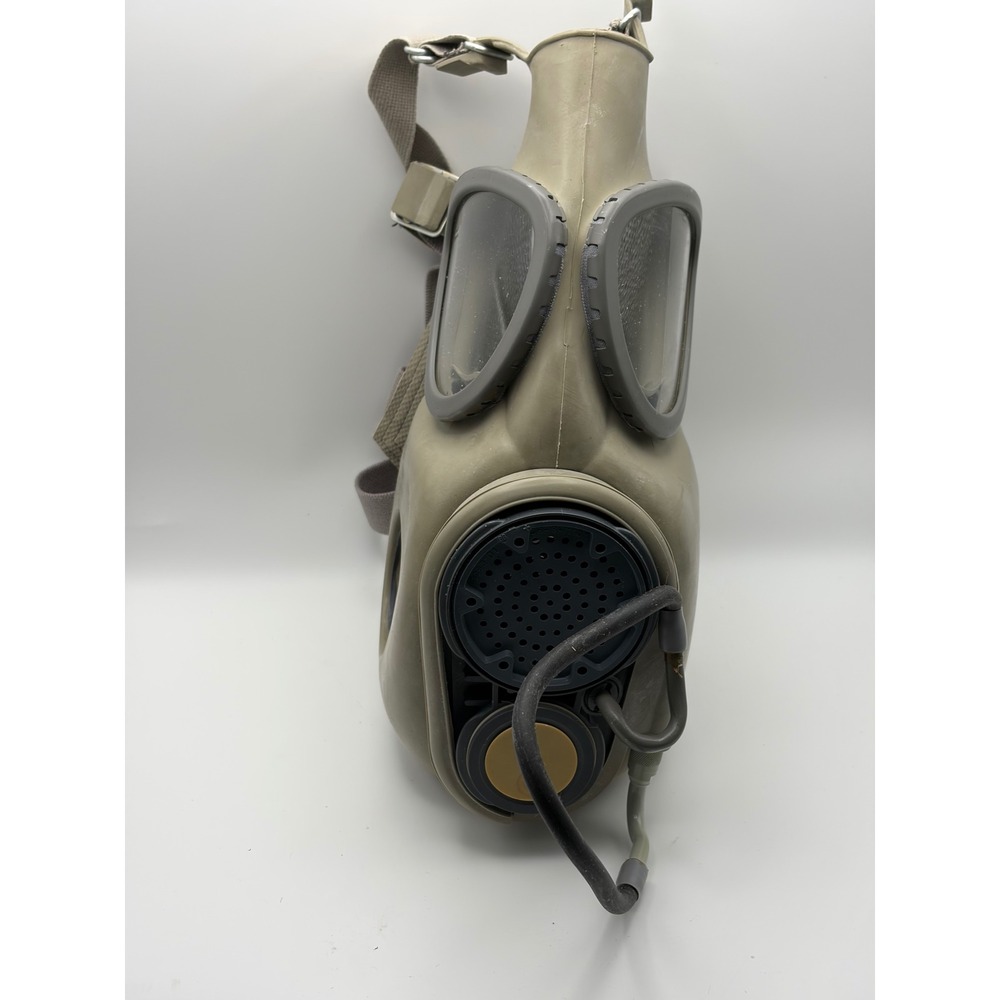 Vintage Czech M10M Gas Mask Tan Military Surplus Cold War with Filters Size 1